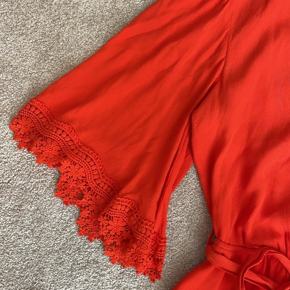 Lovers & Friends Reese Romper in Coral Reef Orange Size S - Picture 8 of 13